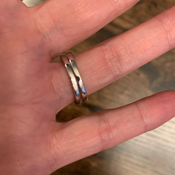 Pear Shaped Sterling Silver Engagement Ring Set - Picture 6 of 7